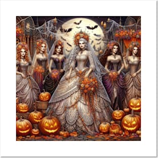 Halloween Bride and Bridesmaids Posters and Art